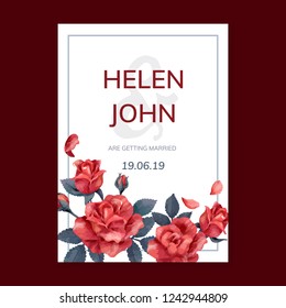 Invitation card with a red color scheme