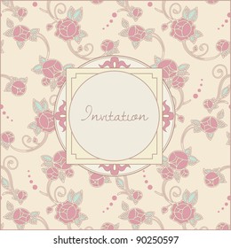 invitation card in retro style