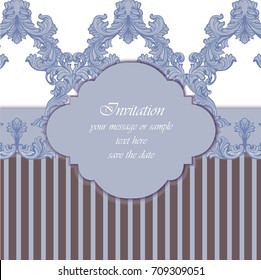 Invitation card retro vintage style Vector. Rich imperial intricate ornaments