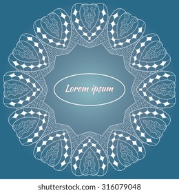 Invitation card with round lacy pattern. 