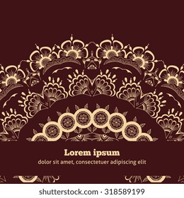 Invitation card with round lacy pattern. 