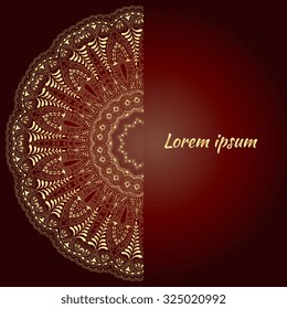 Invitation card with round lacy pattern. 
