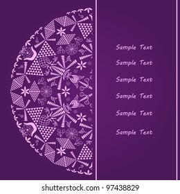 Invitation Card with Sample Text on Violet Background