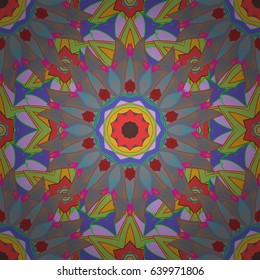 For invitation card, scrapbook, banner, postcard, tattoo, yoga, boho, magic, carpet, tile or lace. Decorative vector ornate colored mandala icon for card, colored Mandala on a white background.