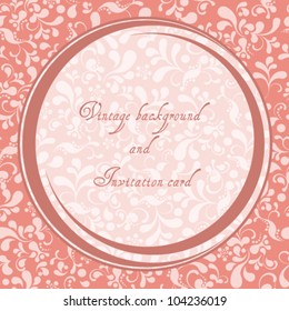 Invitation card, with seamless illustration background.