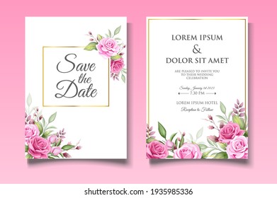 Invitation Card Set with Beautiful Roses