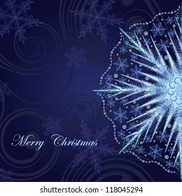 Invitation card with snowflakes.