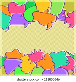 Invitation Card with Speech Bubbles and Place for Text banner-vector