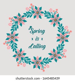 Invitation card of spring calling, with elegant leaf and floral frame design. Vector