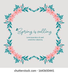 Tarjeta de invitación para resorte, con elegante diseño de hoja y marco floral. Vector