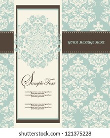 Invitation card style damask