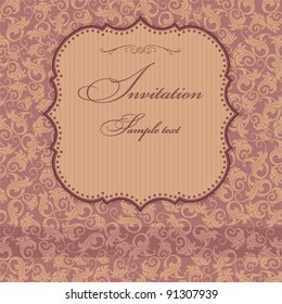 Invitation card style damask