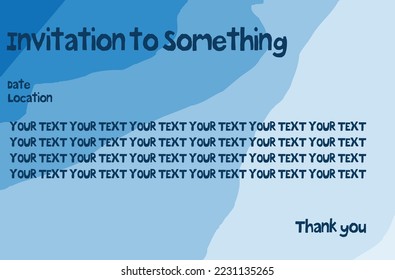 Invitation card, suitable for modern design, funky invitation card design, blue card, Invitation template, blue colors, Invitation card vector