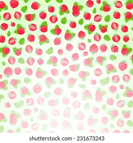 Invitation Card with Sweet Strawberry Pattern and Place for Text