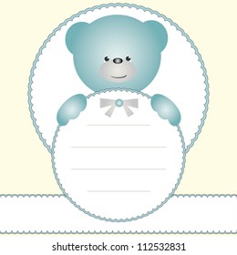 Invitation card with teddy bear