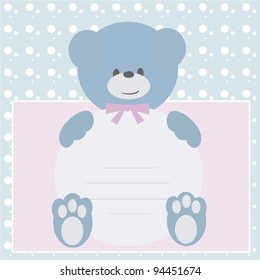 Invitation card with teddy bear