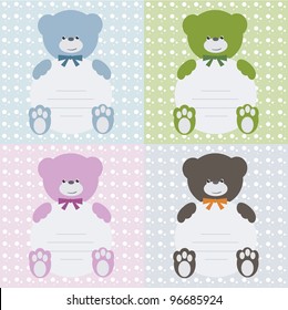 Invitation card with teddy bears