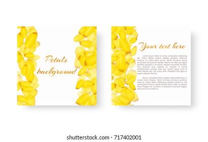 Invitation card template with daisies falling petals
