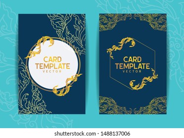 Invitation card template design, Thai art Style, Vector EPS 10
