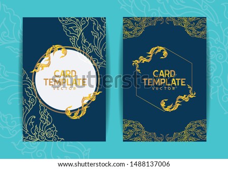 Invitation card template design, Thai art Style, Vector EPS 10