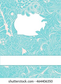 Invitation card template. Doodle green background/ Can be use for banner,  flyer,  greeting card, wedding.