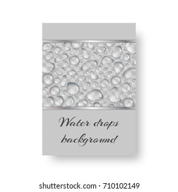 The invitation card template for an environmental event with translucent drops of dew.