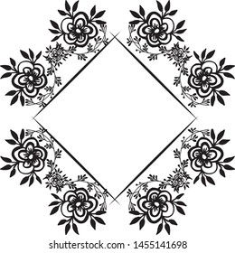 Invitation card template, feature elegant flower frame. Vector