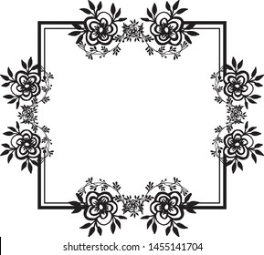 Invitation card template, feature elegant flower frame. Vector
