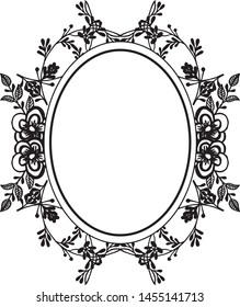 Invitation card template, feature elegant flower frame. Vector