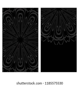 Invitation or Card template with floral mandala pattern. For Wedding, greeting cards, Birthday Invitation. The front and rear side. Vector illustration.
