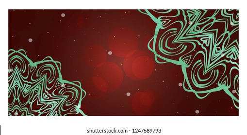 Invitation Or Card Template With Floral Mandala Pattern. Decorative Background For Wedding, Greeting Cards, Birthday Invitation