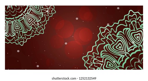 Invitation Or Card Template With Floral Mandala Pattern. Decorative Background For Wedding, Greeting Cards, Birthday Invitation. With gradient color.