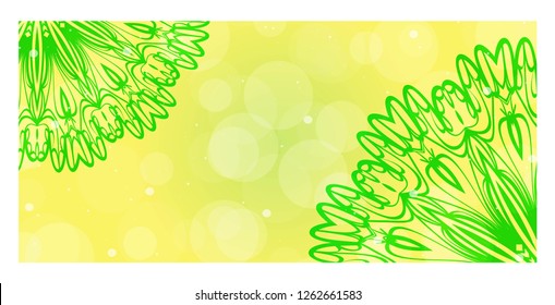 Invitation or Card template with floral mandala pattern. For Wedding, greeting cards, Birthday Invitation. The front and rear side. Vector illustration.