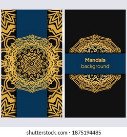 Invitation Or Card Template With Floral Mandala Pattern. Decorative Background For Wedding, Greeting Cards, Birthday Invitation. Vector