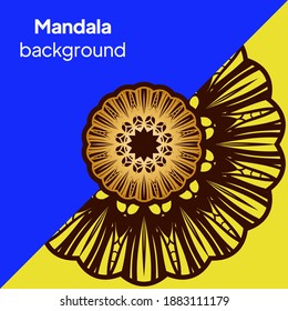Invitation or Card template with floral mandala pattern. Decorative background for Wedding, greeting cards, Birthday Invitation. Vector