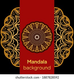 Invitation Or Card Template With Floral Mandala Pattern. Decorative Background For Wedding, Greeting Cards, Birthday Invitation. Vector