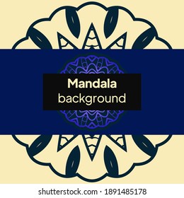 Invitation Or Card Template With Floral Mandala Pattern. Decorative Background For Wedding, Greeting Cards, Birthday Invitation. Vector