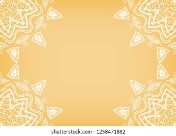 Invitation or Card template with lacе frame border, doodle line pattern, mandala element. Decorative openwork filigree art background for Wedding, Valentine's day greeting card, Birthday Invitation