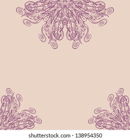 Invitation card. Template frame design for card.