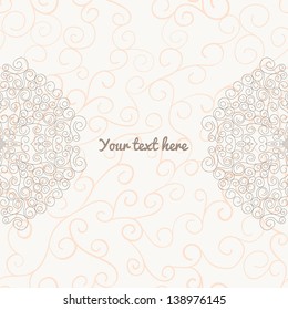 Invitation card. Template frame design for card.
