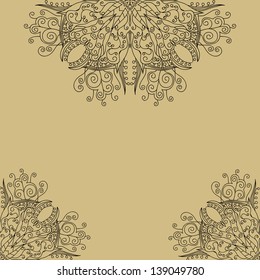 Invitation card. Template frame design for card.