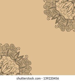 Invitation card. Template frame design for card.
