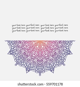 Invitation card. Template frame design for card. Vintage Lace Doily. Can be used for packaging, invitations, decoration, bag template, print for packet, cup.
