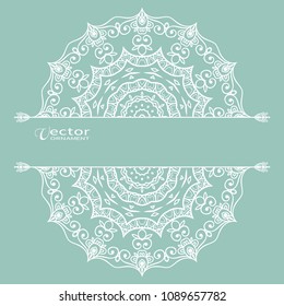 Invitation or Card template, hand drawn floral geometric lace pattern. Decorative openwork filigree art, doodle background for Wedding, Valentine's day cards, Birthday Invitations. Mandala ornament