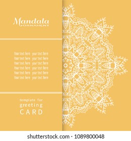 Invitation or Card template, hand drawn floral geometric lace pattern. Decorative openwork filigree art, doodle background for Wedding, Valentine's day cards, Birthday Invitations