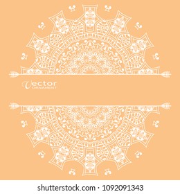 Invitation or Card template, hand drawn floral geometric lace pattern. Decorative openwork filigree art, doodle background for Wedding, Valentine's day cards, Birthday Invitations