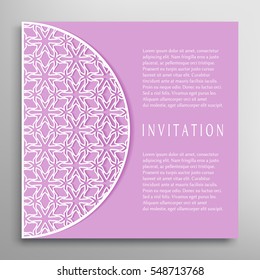 invitation card lace border pattern mandala stock vector royalty