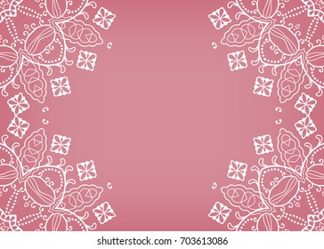 Invitation or Card template with mandala border element. Floral geometric lace pattern. Decorative abstract art background, template for Wedding, Valentine's day greeting cards, Birthday Invitations