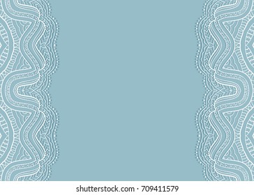 Invitation or Card template with mandala border element. Floral geometric lace pattern. Decorative abstract art background, template for Wedding, Valentine's day greeting cards, Birthday Invitations