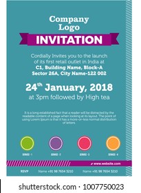 Invitation Card Template Office Corporate Get Stock Vector Royalty